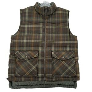Old Navy Plaid Vest - Brown and Green